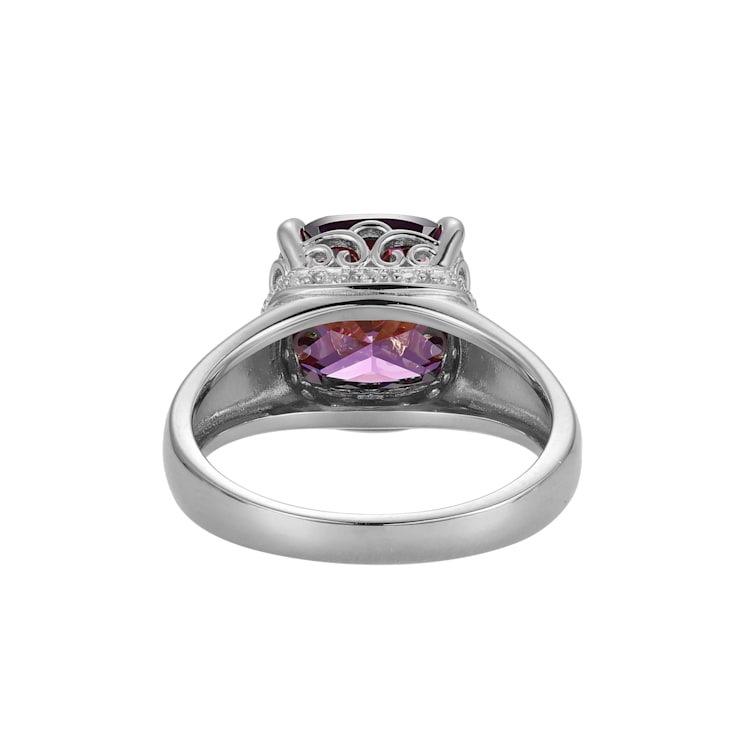 Purple And White Cubic Zirconia Platinum Over Silver February Birthstone
Ring 5.81ctw