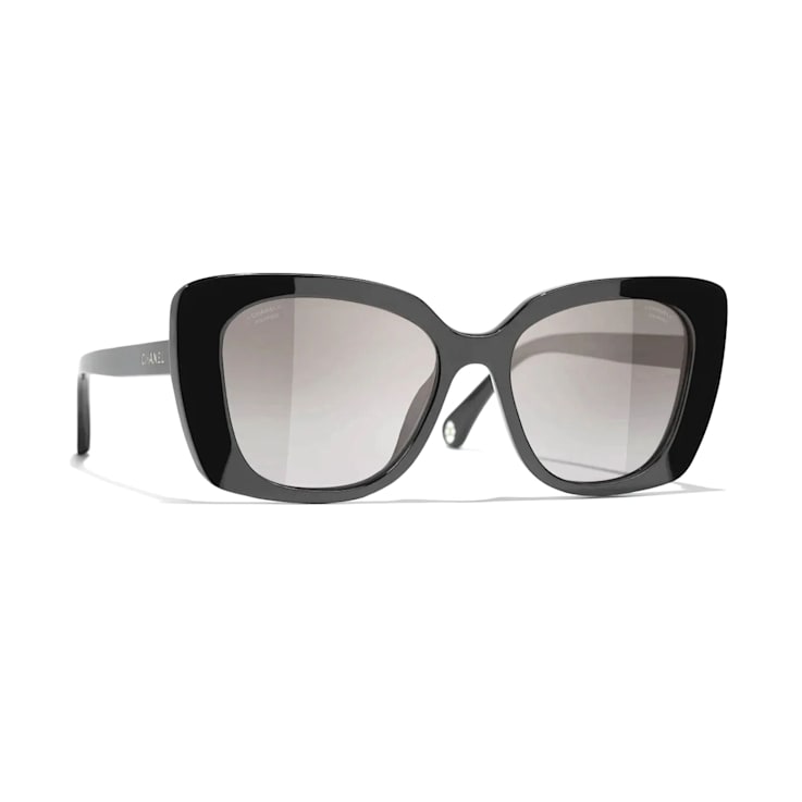Chanel Black Frame/ Gray Polarized Lens Sunglasses