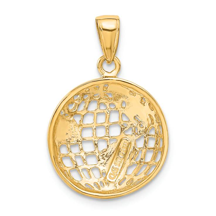14k Yellow Gold Polished Globe Pendant