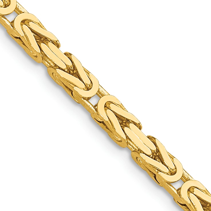 14K Yellow Gold 3.25mm Byzantine Chain Necklace