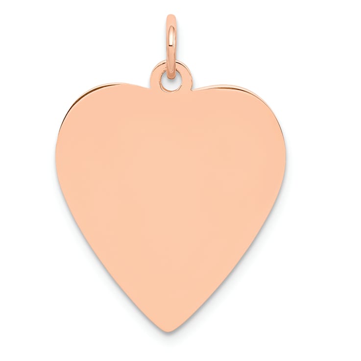 14k Rose Gold Polished Heart Shaped Disc Pendant