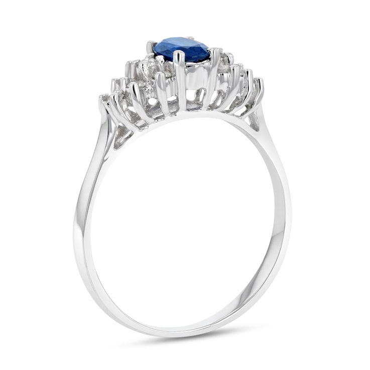 0.68ctw Sapphire and Diamond Ring in 14k White Gold