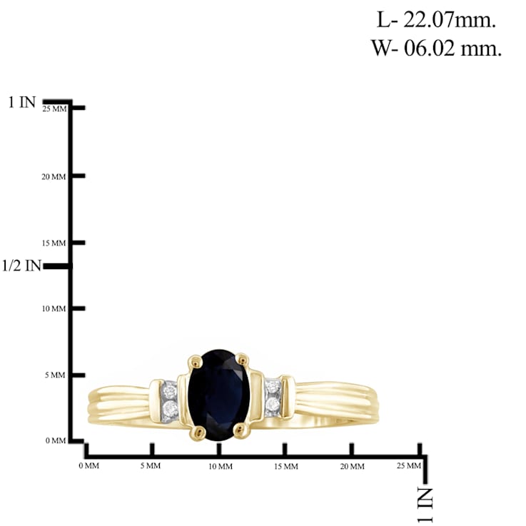 Black Sapphire 14K Gold Over Sterling Silver Ring 0.56ctw