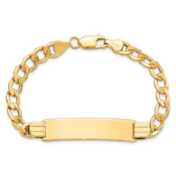 10k Yellow Gold Curb Link ID Bracelet