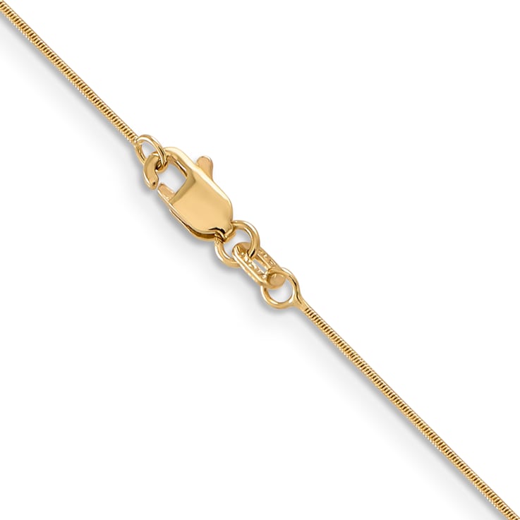14K Yellow Gold .65mm Round Snake Chain Necklace