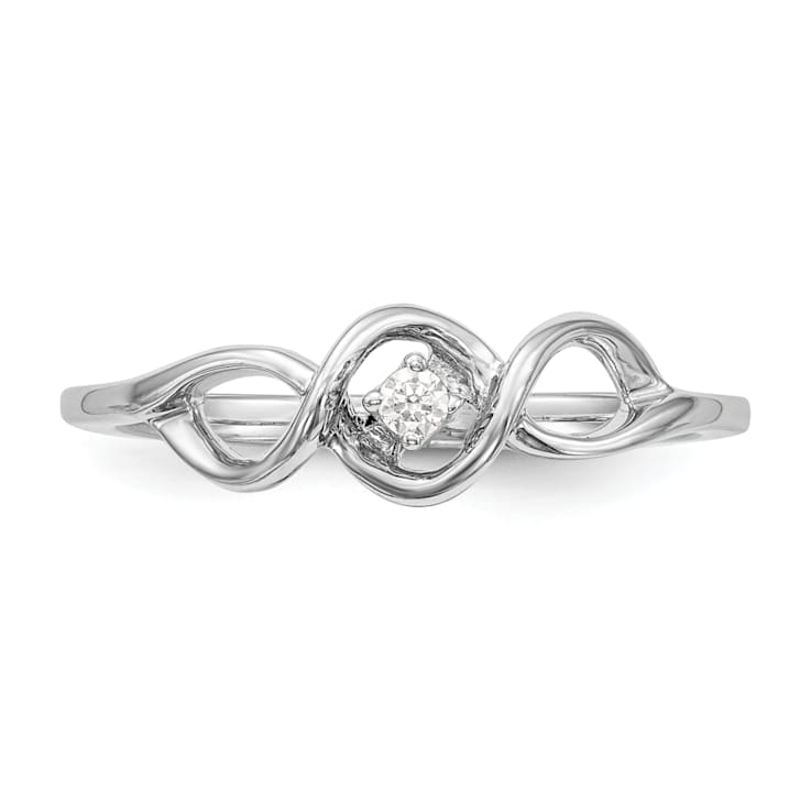 Rhodium Over 14K White Gold First Promise Diamond Promise/Engagement
Ring 0.04ctw