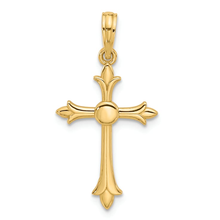 14k Yellow Gold Fancy Cross Charm