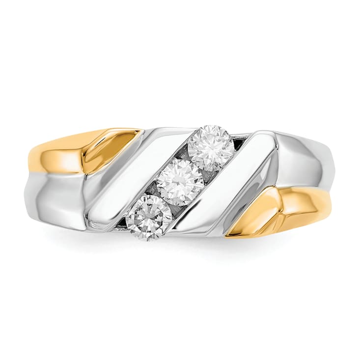 14K Two-tone Yellow and White Gold Lab Grown Diamond SI1/SI2, G H I,
Men's Ring