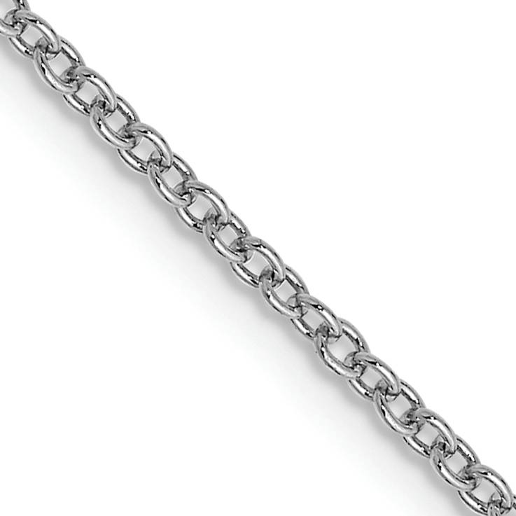 Rhodium Over 14k White Gold 1.4mm Solid Round Open Wide Link Cable 22
Inch Chain