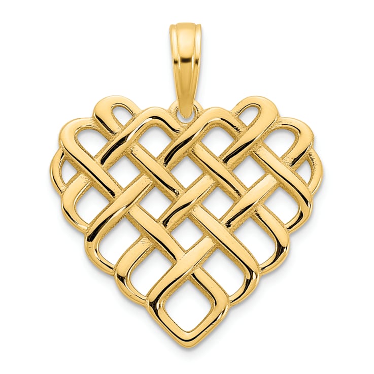14k Yellow Gold Fancy Heart Pendant