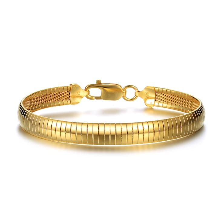 Sleek Snake Chain Bracelet In 14K Gold Over Brass