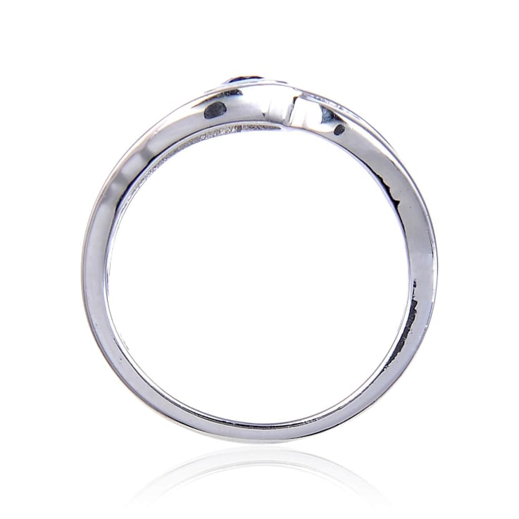 Lab Created Purple Sapphire Sterling Silver Open Design Solitaire Ring, 0.35ct