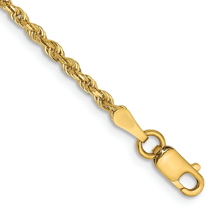 14k Yellow Gold Diamond-Cut Quadruple Rope Link Bracelet