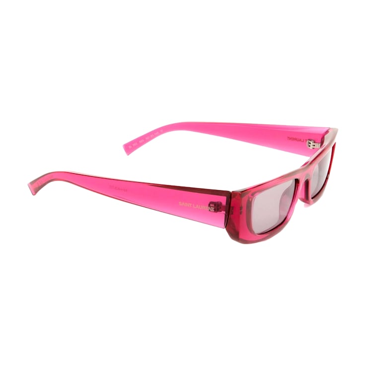 Saint Laurent Pin Rectangle Frame / Violet Lenses Sunglasses
