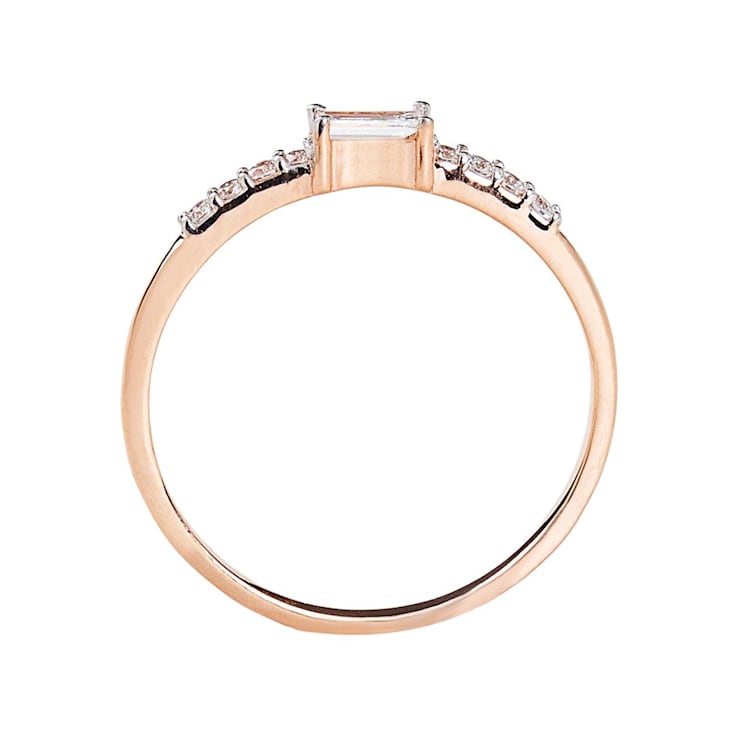 Lab Grown Diamond 10K Rose Gold Dainty Ring, 0.14ctw