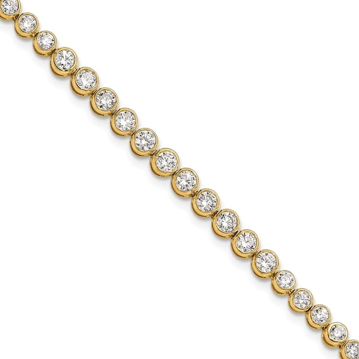 14K Yellow Gold Lab Grown Diamond Bezel Set Tennis Bracelet