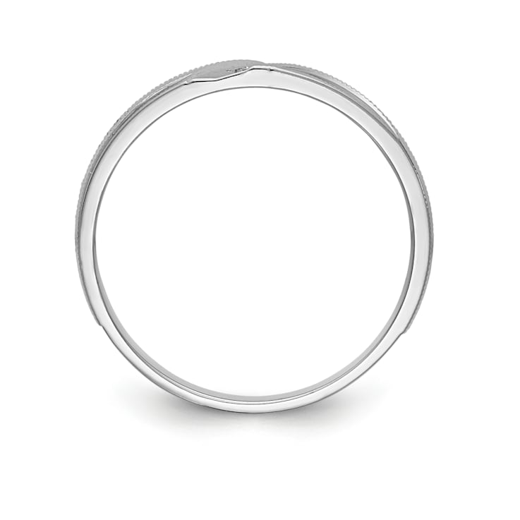 Rhodium Over 14K White Gold AA Quality Trio Ladies Wedding Band