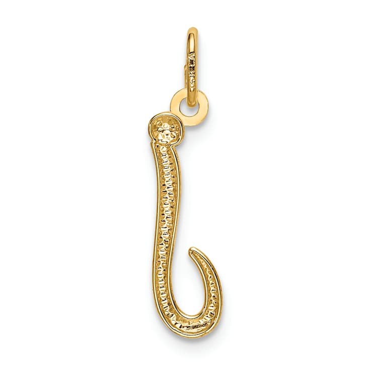 10K Yellow Gold Polished Letter j Initial Charm