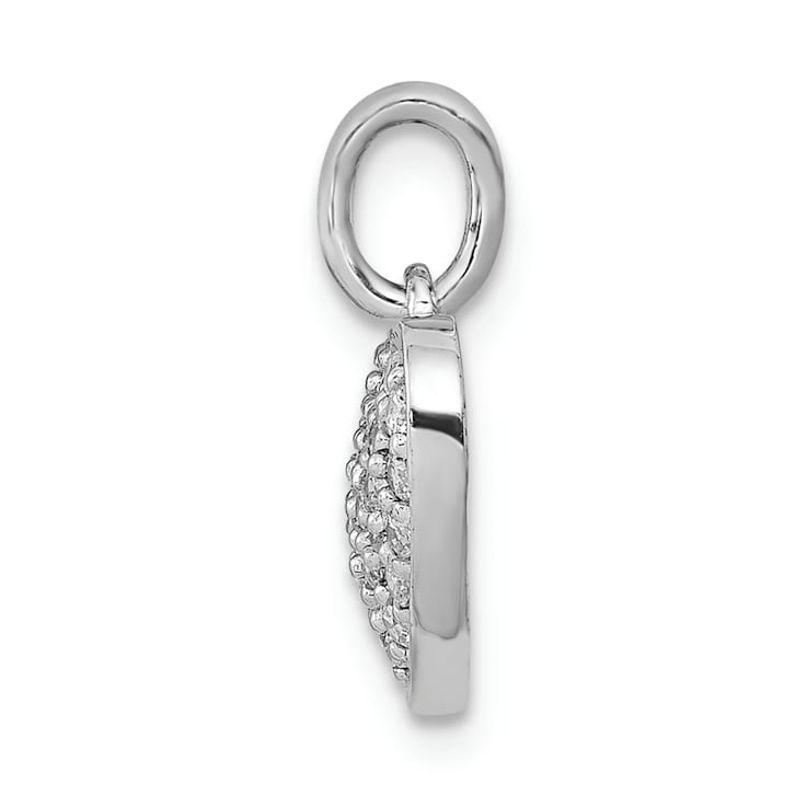 Rhodium Over 14k White Gold Diamond Heart Pendant