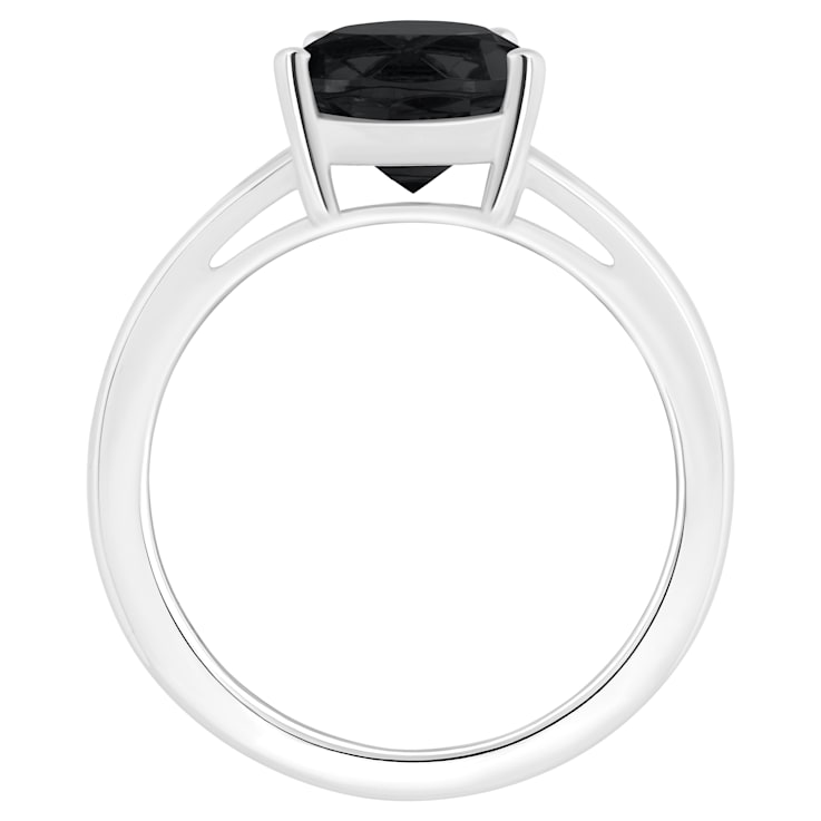 12x8mm Pear Shape Black Onyx Rhodium Over Sterling Silver Ring