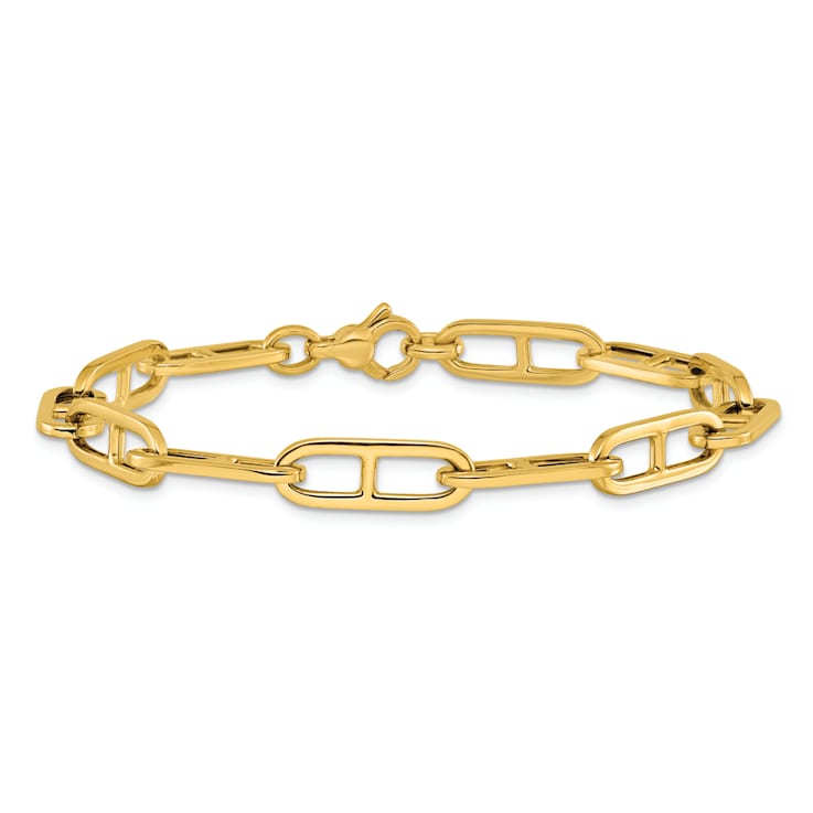 14K Yellow Gold 6.6mm Anchor Link 8 inch Bracelet