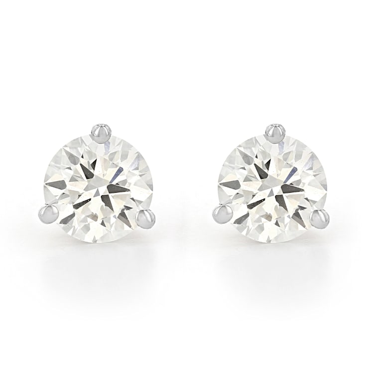 Certified White Lab-Grown Diamond H-I SI 14k White Gold Martini Stud
Earrings 2.00ctw