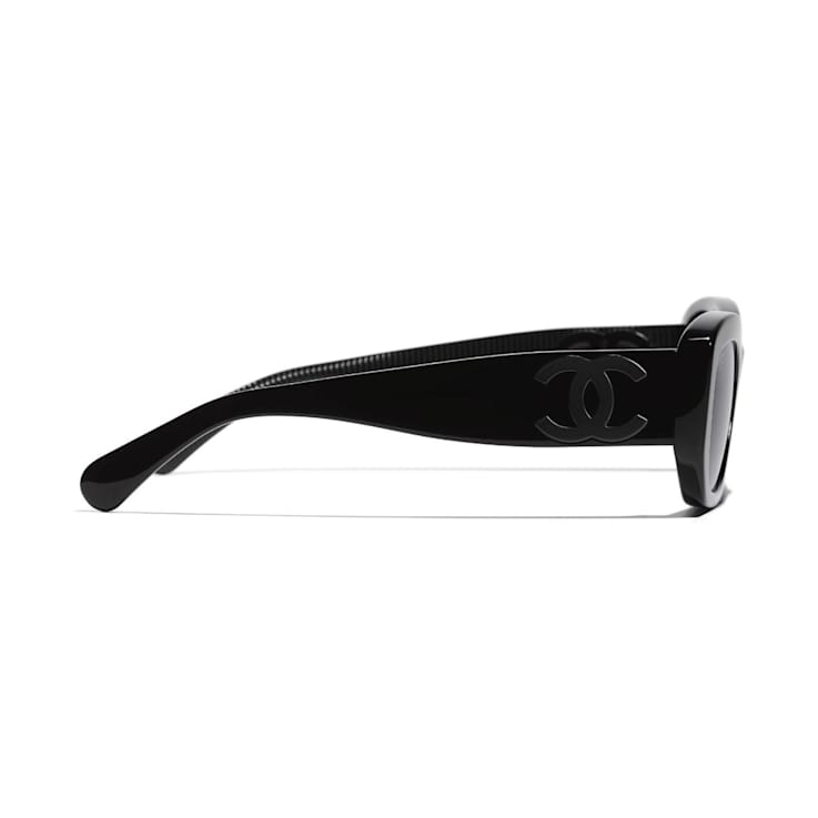 Chanel Black Frame "CC" Logo Black / Gray Polarized Lenses Sunglasses