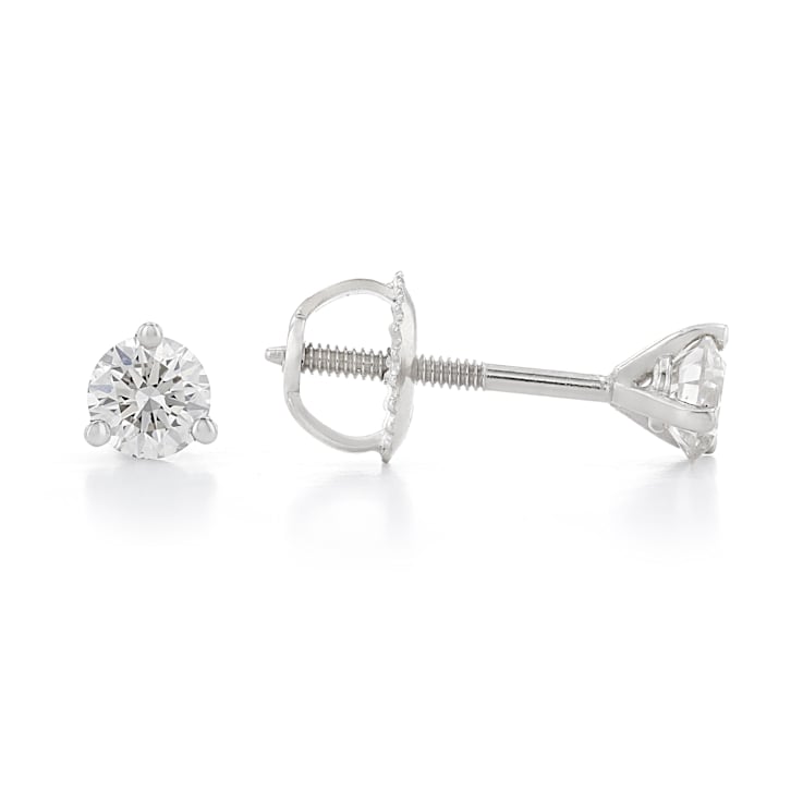 Certified White Lab-Grown Diamond H-I SI 14k White Gold Martini Stud
Earrings 0.50ctw