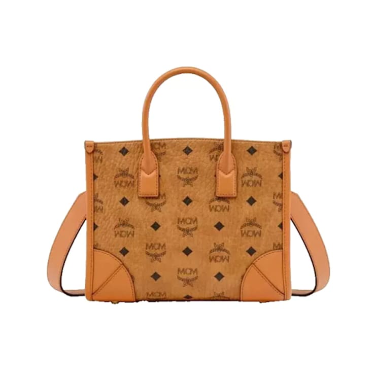 MCM コニャック small medium Small-Medium Stark Side Studs Backpack in Visetos Cognac