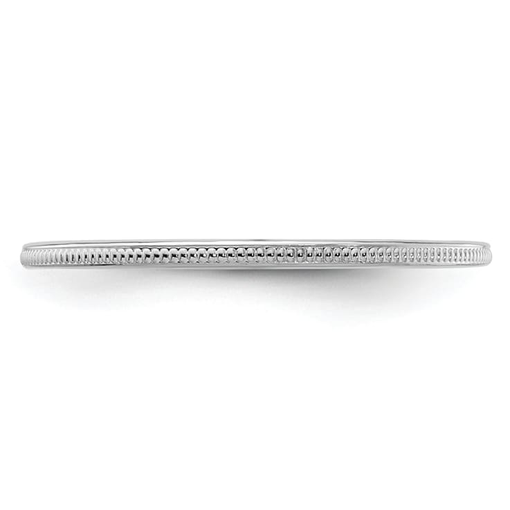 Rhodium over 10K White Gold 1.2mm Milgrain Stackable Expressions Band