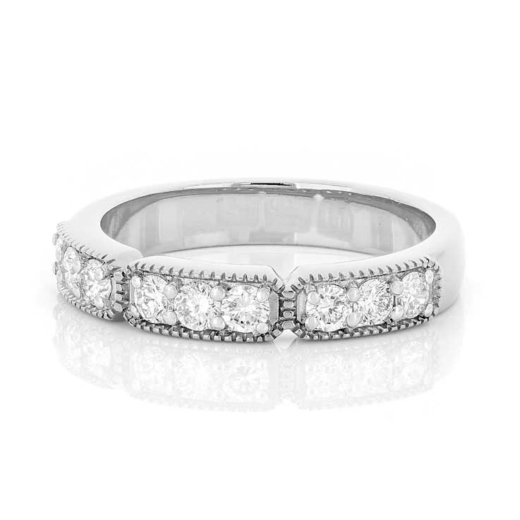 Polished Lab-Grown Diamond Band Ring In Sterling Silver