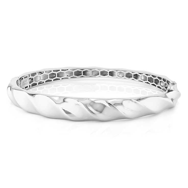 Twisted Graduated Bangle In Sterling Silver