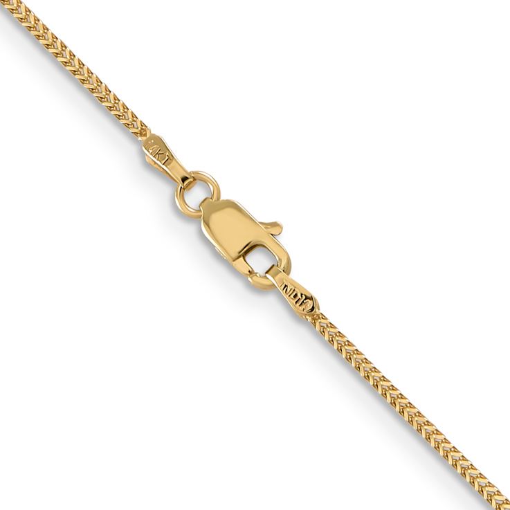 14k Yellow Gold 0.9mm Solid Franco Link 30 Inch Chain