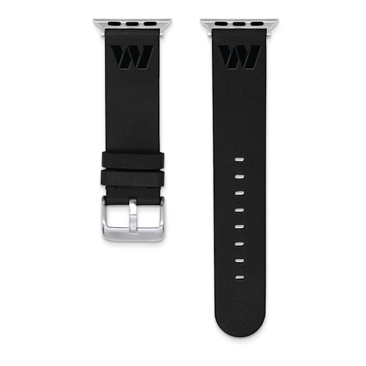 Gametime Washington Commanders Leather Apple Watch Band (38/40mm S/M
Black). Watch not included.
