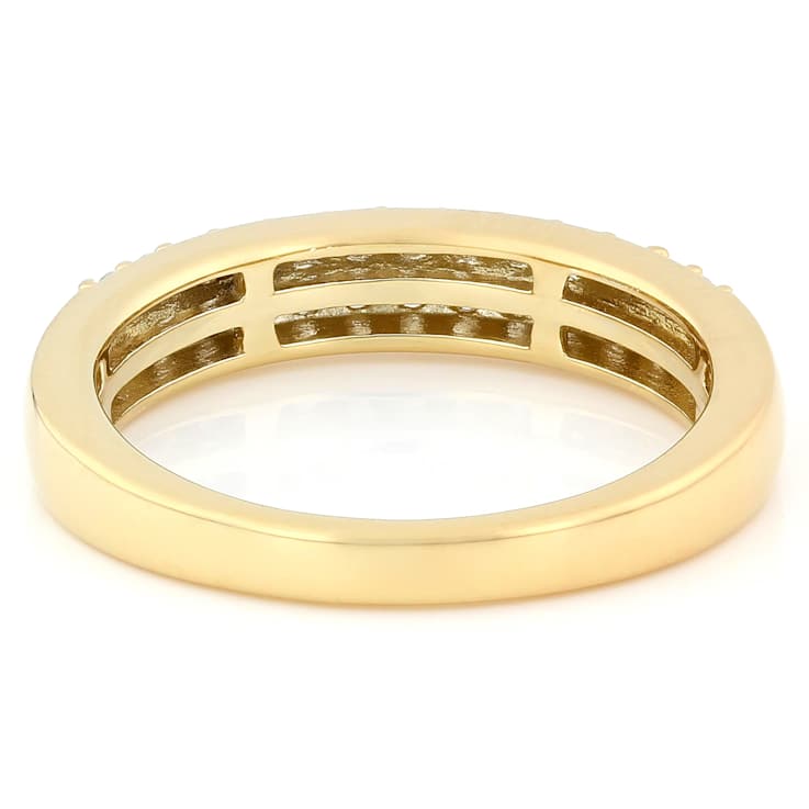 Lab-Grown Diamond Band Ring In 14K Gold Over Sterling Silver 0.40ctw