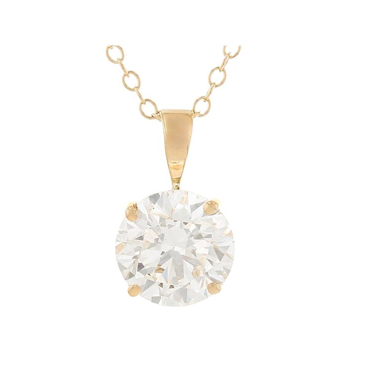 Lab-Grown Diamond Solitaire Pendant In 14K Gold 2.00ct