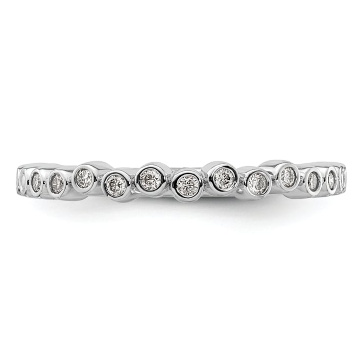 14K White Gold Stackable Expressions Diamond Ring 0.11ctw