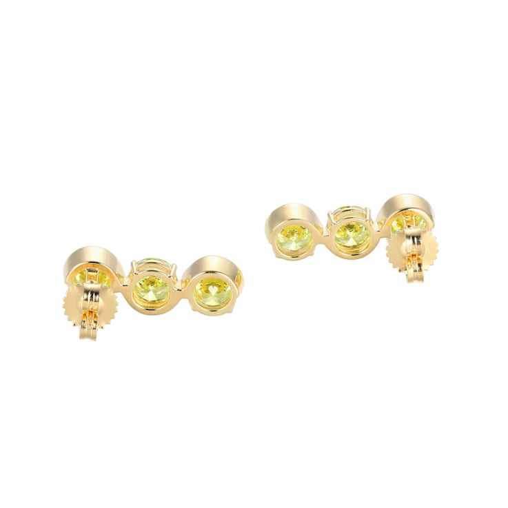 Green Cubic Zirconia 18k Yellow Gold Over Silver November Birthstone
Earrings 7.76ctw