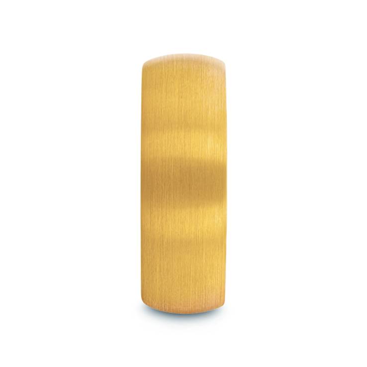 MILLER Gold Plated Tungsten Domed Ring with Brushed Finish 8mm