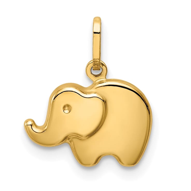 14K Yellow Gold Polished Elephant Charm