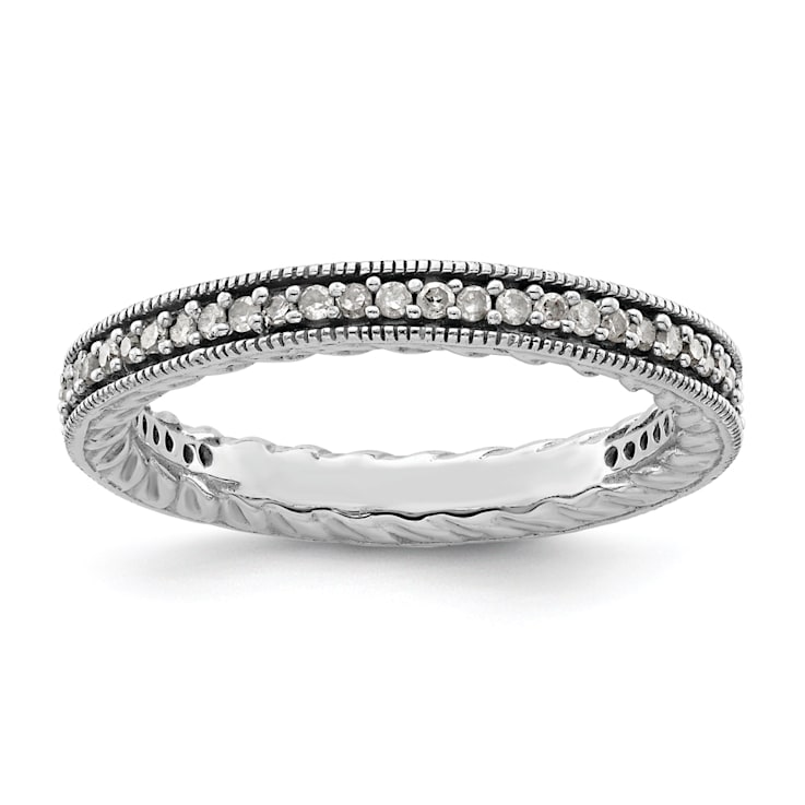 Sterling Silver Stackable Expressions Polished Diamond Ring 0.288ctw