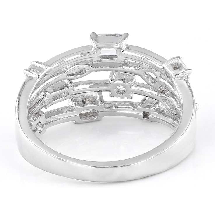 Multi-Row CZ Ring 2.21ctw In Sterling Silver
