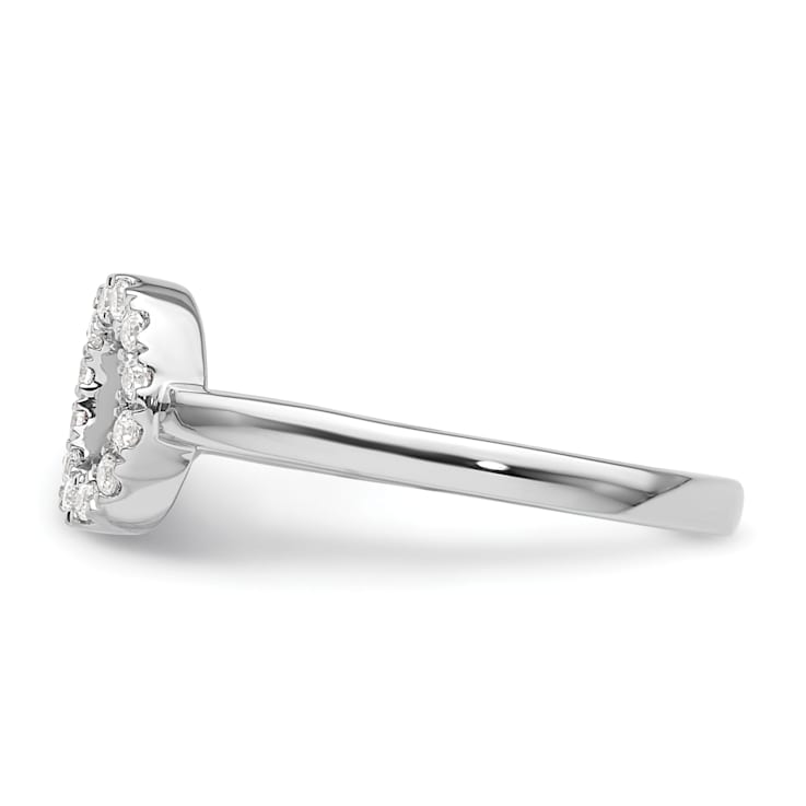 Rhodium Over 14K White Gold Lab Grown Diamond VS/SI GH, Initial O
Adjustable Ring
