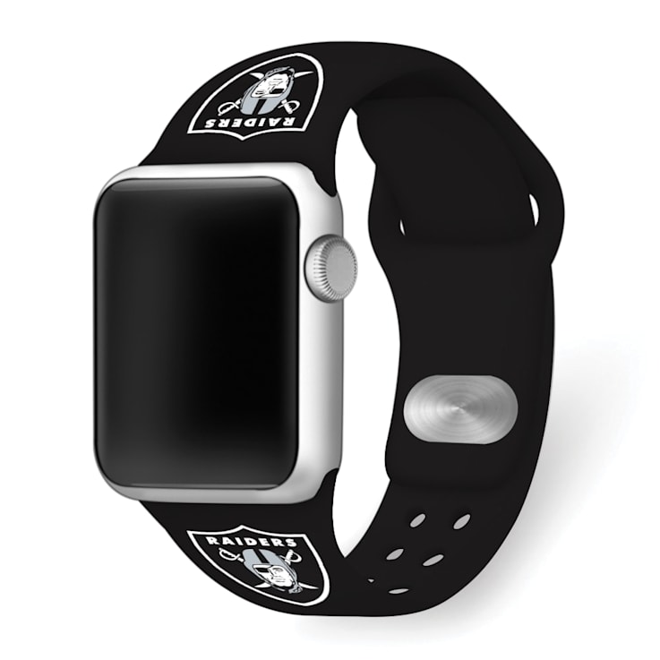 Gametime Las Vegas Raiders Black Silicone Apple Watch Band 38