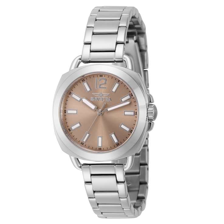 Invicta Wildflower 32mm Light Pink Dial Stainless Steel Bracelet Quartz Watch
