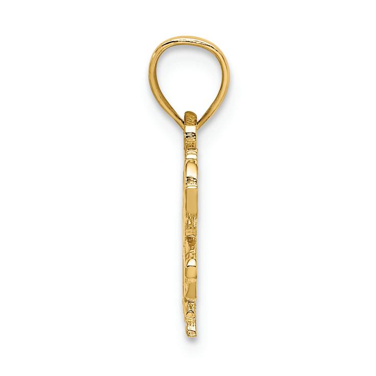 14k Yellow Gold Textured Children's Carousel Horse Charm