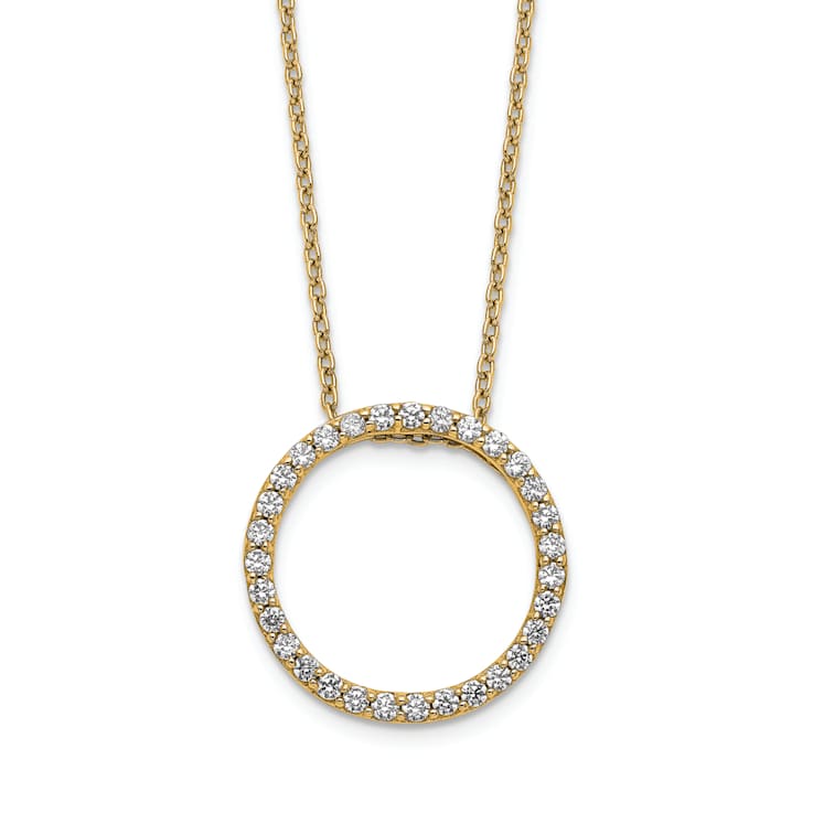14K Yellow Gold Lab Grown Diamond VS/SI GH, Circle Necklace