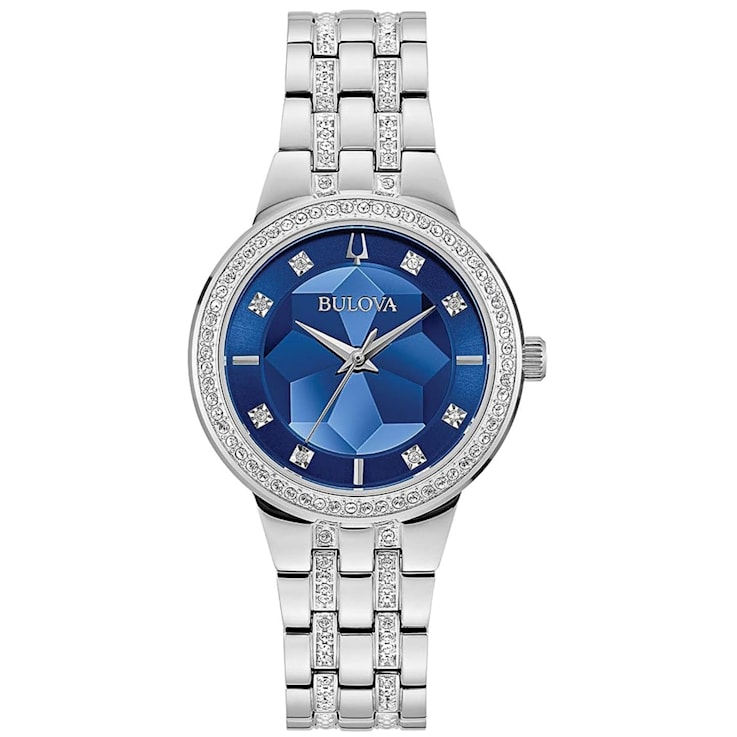 Bulova Women's Phantom Blue Dial, Stainless Steel Watch