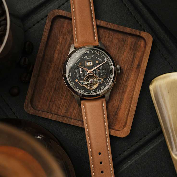 Thomas Earnshaw Baron Grand Date Calendar Open Heart Automatic