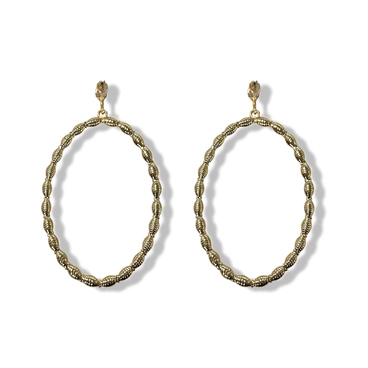 Off Park® Collection, Gold Tone Clear Crystal Oval Earring.